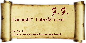 Faragó Fabrícius névjegykártya