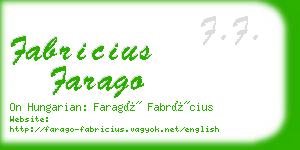 fabricius farago business card